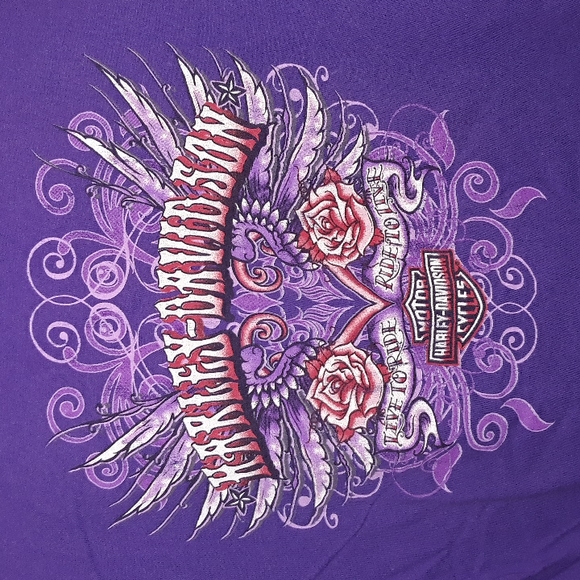 Harley-Davidson Tops - Womans Harley Davidson purple & pink XL